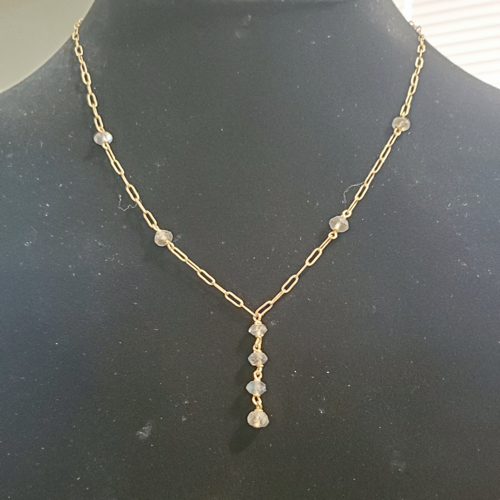 Vintage 1/20 14K GF Paperclip Beaded Necklace